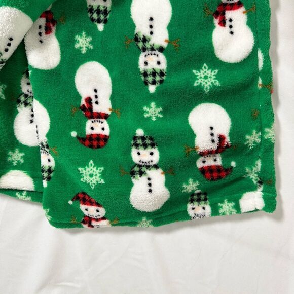 NWT Just Love Plus Size Fleece Lounge Pajama Pants Green Snowman Christmas - 2XL - Picture 4 of 7